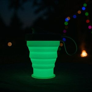 Luminous Glowing Collapsible Cup Silicone Folding Travel Mug Glow In Dark Portable Water Bottle Nighttime Camping Party