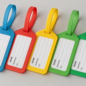 Silicone Luggage Tags Set Flexible Rubber Suitcase ID Label Holder Waterproof Travel Bag Tags With Name Card