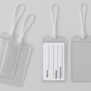 Clear PVC Luggage Tags Set Transparent Travel Bag ID Label Holder Waterproof Plastic Suitcase Name Card Pack