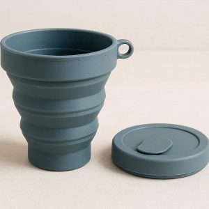 Collapsible Silicone Travel Cup Portable Folding Drinking Mug With Lid Lightweight Pocket Water Bottle For Camping Hiking