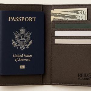 RFID Blocking Passport Holder Faux Leather Travel Wallet Organizer Card Slot Protection Case Executive Business Men Women