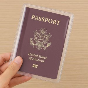 Clear PVC Passport Holder Waterproof Transparent Plastic Protective Cover Identification Card Sleeve Travel Document Pocket